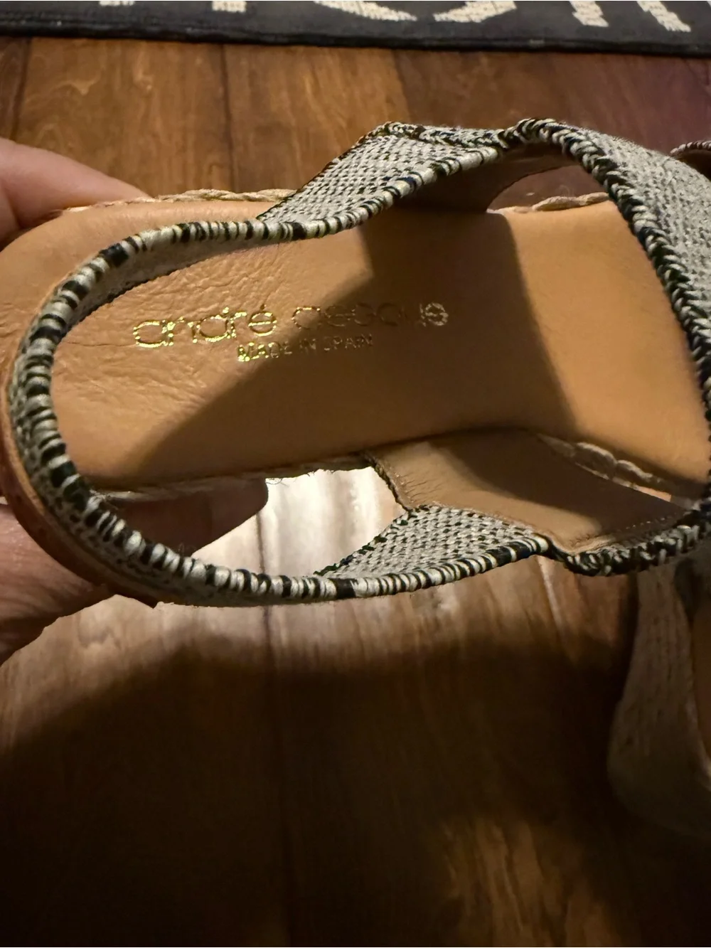 Andre Assous Women's Dalmira Beige Espadrilles Made In Spain EU 38 US 7.5 Sandal